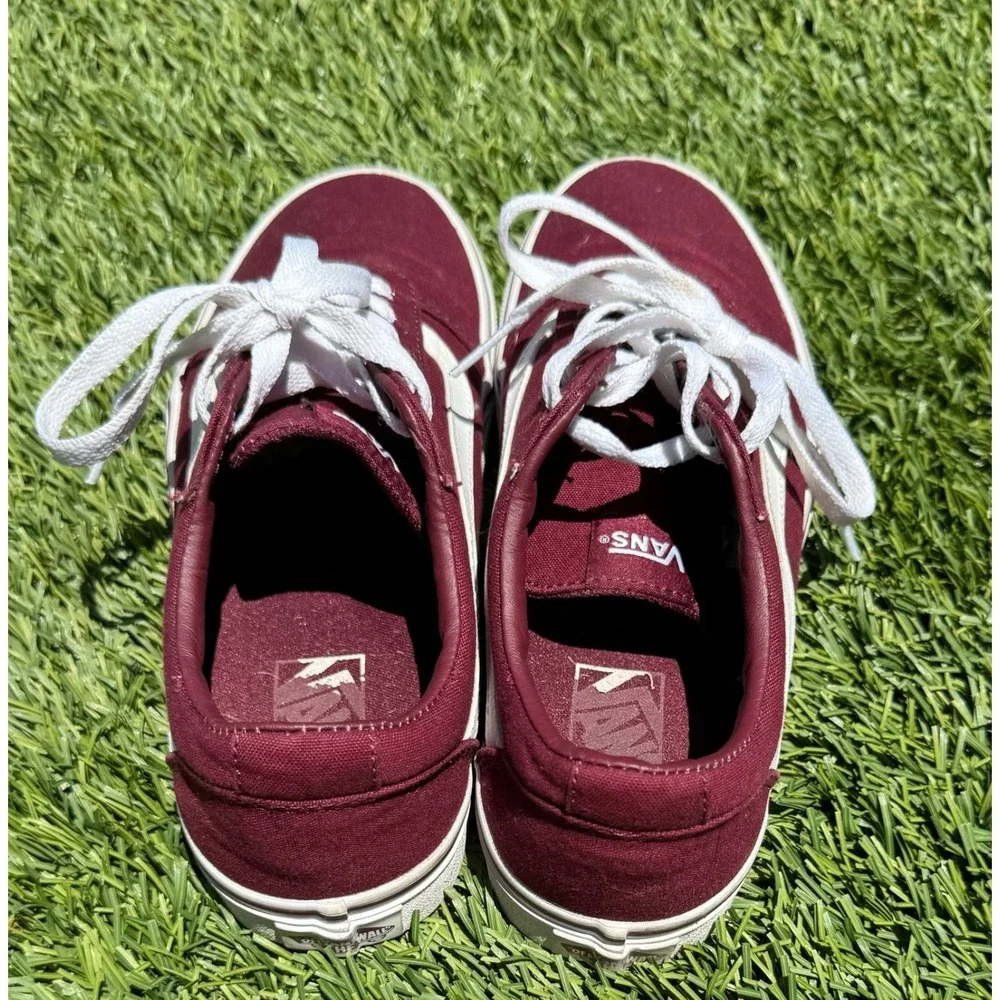 Vans Old Skool Burgundy Canvas Sneakers Women's 8 # 3130